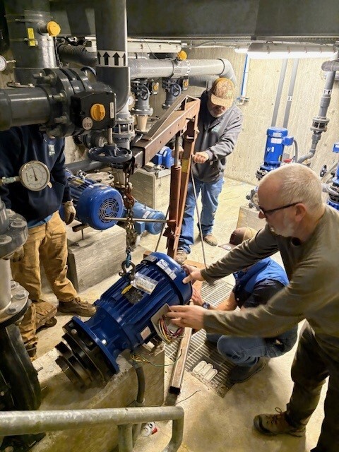 Steve, Miguel & Picatti Bros Crew installing pump